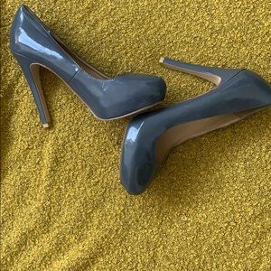 Grey Heels Closed Toe